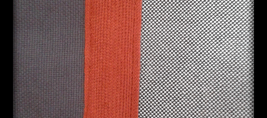 Loneta grisak eta beltza, zinta tejarekin.