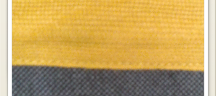 Loneta grisa eta beltza. Zinta mostazarekin.