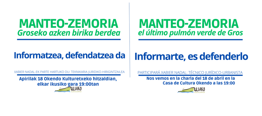 Reunión informativa (18-04-2023 19:00) Parque de MANTEO-ZEMORIA