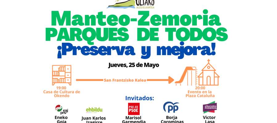 Marcha y evento: Okendo - Plaza Cataluña, jueves 25 de mayo (19:00)