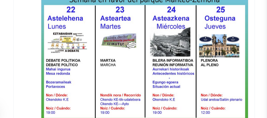 Manteo-Zemoriaren alde...gu beti pozez...beti alai // Semana en favor del parque!