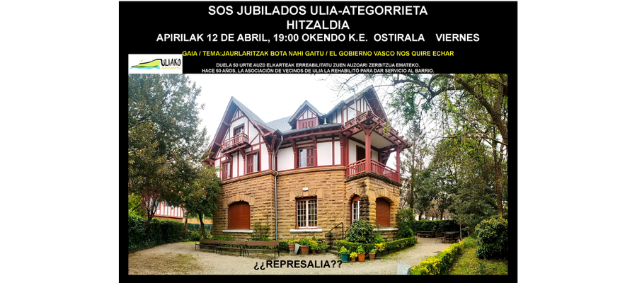 Hitzaldia / Conferencia: "Nos quieren echar" (2024-04-12, 19:00)