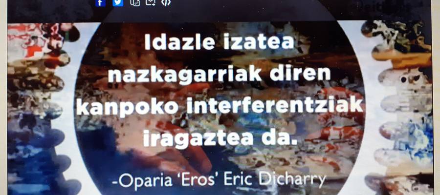 ERIC DICHARRY / ARTEFAKTUA / EITB / 2020ko abenduaren 12an.