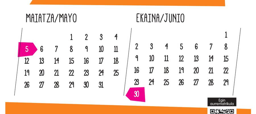 Datorren urterako aurrematrikula irekita 30era arte
